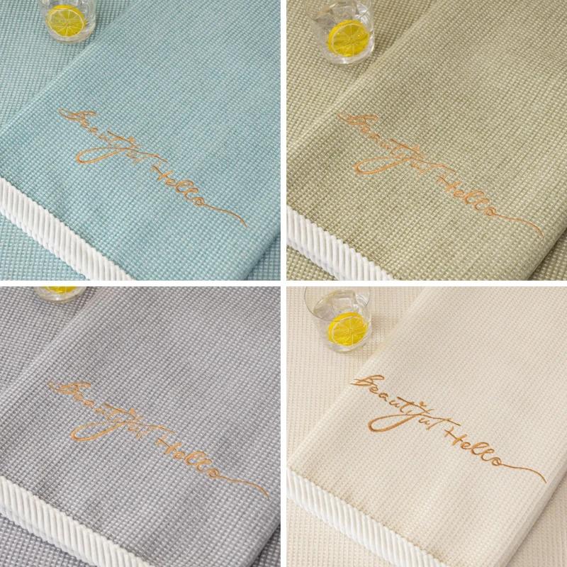 Chenille Letter Embroider Sofa Cover Anti Slip Particle Warp Knitted Jacquard Sofa Towel Decoration Home Furnishing Sofa Cushion