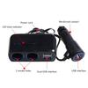 12V/24V Vehicles Lighter Socket Splitter Multiple Device Charging Car Accessory with 2 USB Interfaces Totally 3A Output
