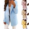 Bürodame Blazer Einfarbig Ein Knopf Herbst Winter Umlegekragen Lang