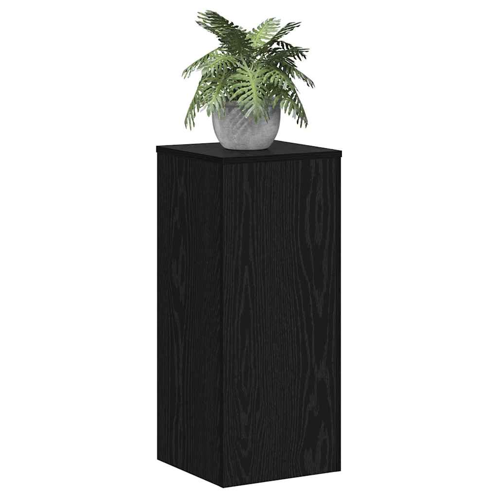 Plant Stand 2 Pcs Black Oak Effect 30 X 30 X 70 Cm
