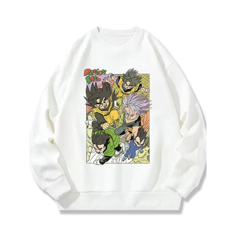 

Мужской свитшот с круглым вырезом Dragon Ball, эластичная смесь хлопка и вискозы, приталенный крой и универсальный для работы/улицы XXL