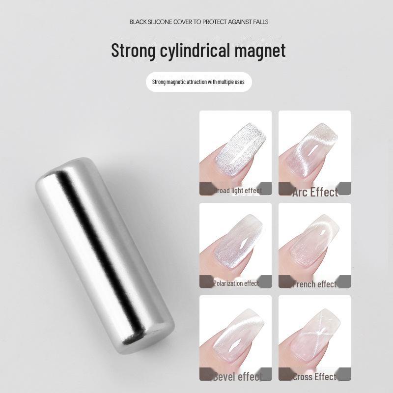 Fancy Cat's Eye Crystal Nail Polish with Super Strong Cylindrical Magnet