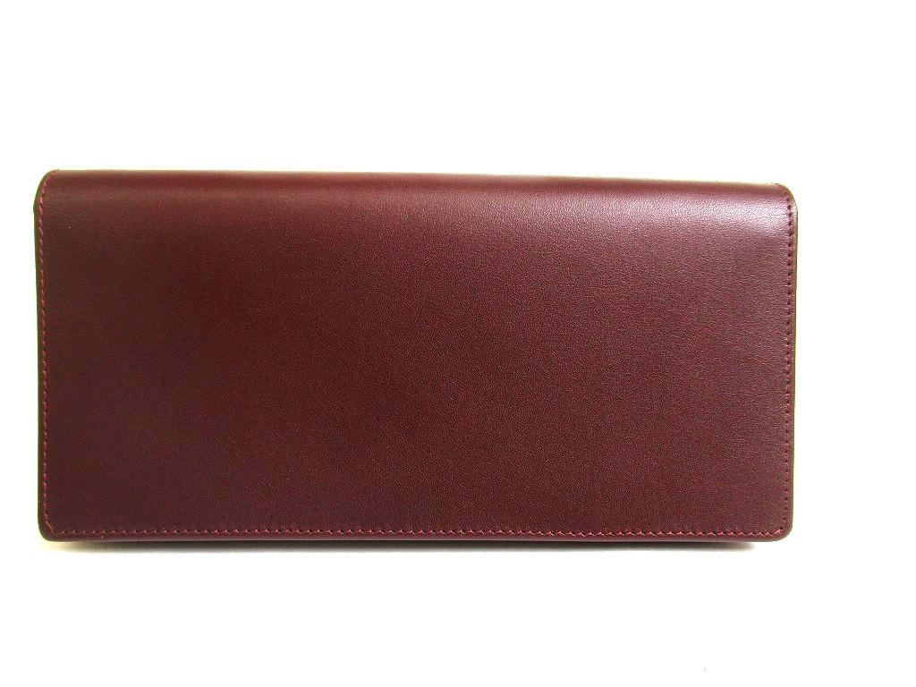 Authentic Cartier Must de Cartier Bordeaux Leather Bifold Long Wallet #a782  Refurbished