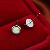 European and American Blue Round Earrings Fashionable and Versatile Earrings Personalized and Simple Couple Accessories