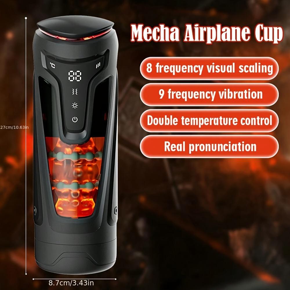 Automatic Heating Sucking Blowjob Masturbator Cup 9 Vibrations with 8 Thrust Modes And 2 Heating Levels 3D Textured Tunnel Sex Toy For Male