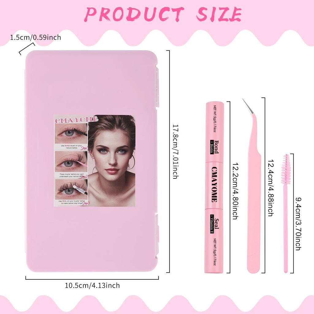 504 Clusters Of Single-Cluster False Eyelashes 8-16Mmdiy Natural Dense D-Curve Self-Grafting