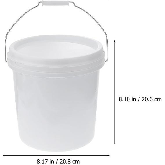 Cabilock Plastic Barrel Containers with Lids Heavy Duty Buckets Small Paints Bucket White Pails with Lids Dog Food Storage Container Plastic Gallon