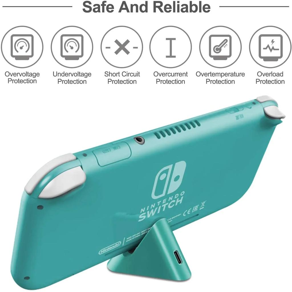 Ladestation für Nintendo Switch Lite und Nintendo Switch, Tragbarer Mini-Ladeständer Lade-Dockingstation