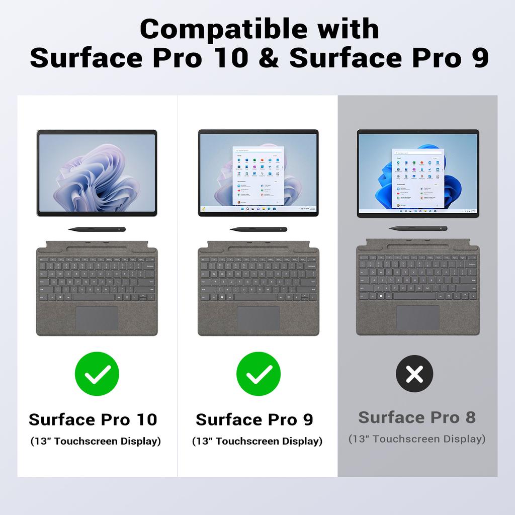 MoKo Case for Microsoft Surface Pro 11,Surface Pro 10,Surface Pro 9 13 Inch, All-in-One Protective Rugged Cover