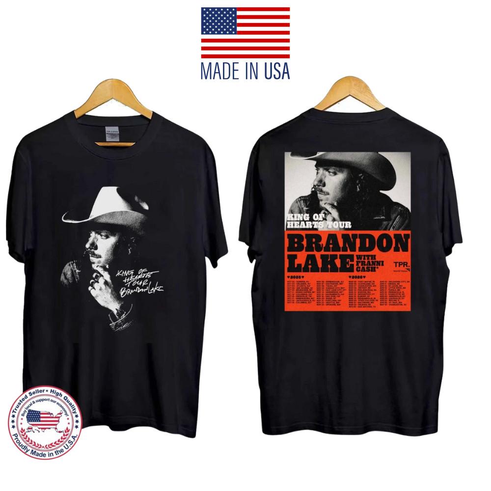 Футболка Brandon Lakes Inspired King of Hearts Tour 2025–2026 Фан-арт Унисекс Футболка @@ Унисекс Футболка XXXXL