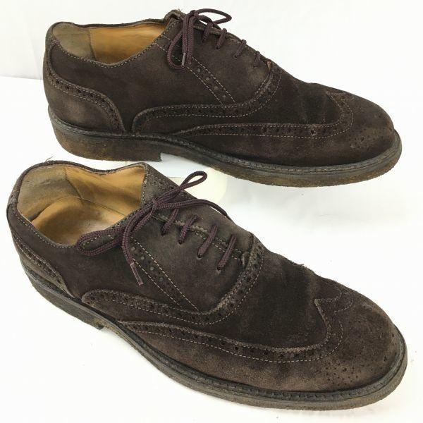 

SAXONE Size 8 (26.5cm) British Vintage Crepe Sole Wingtip Dark Brown Men s(USED)