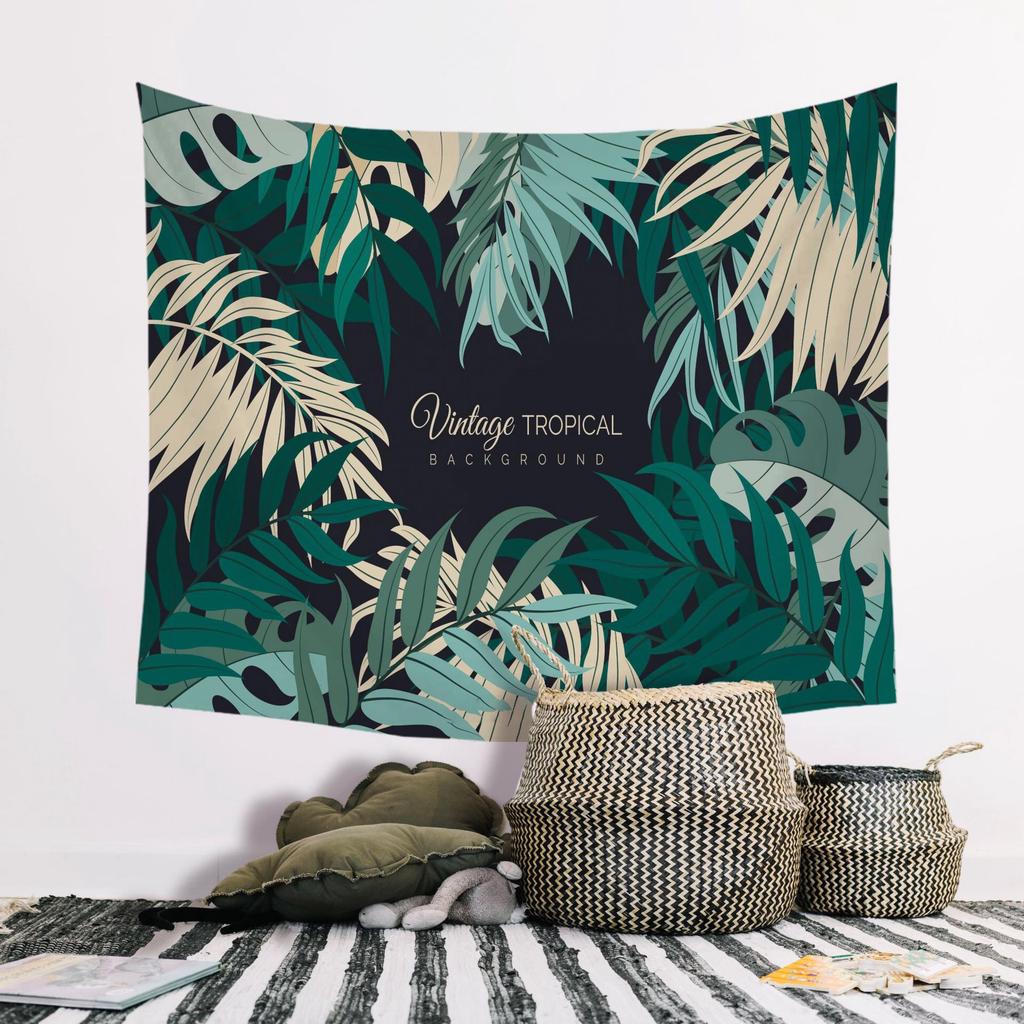 Modern Nordic Polyester Tapestry Tropical Plants Wall Hanging Decor Hot Bohemian Tapestry For Bedroom Dorm Living Room Wall Art