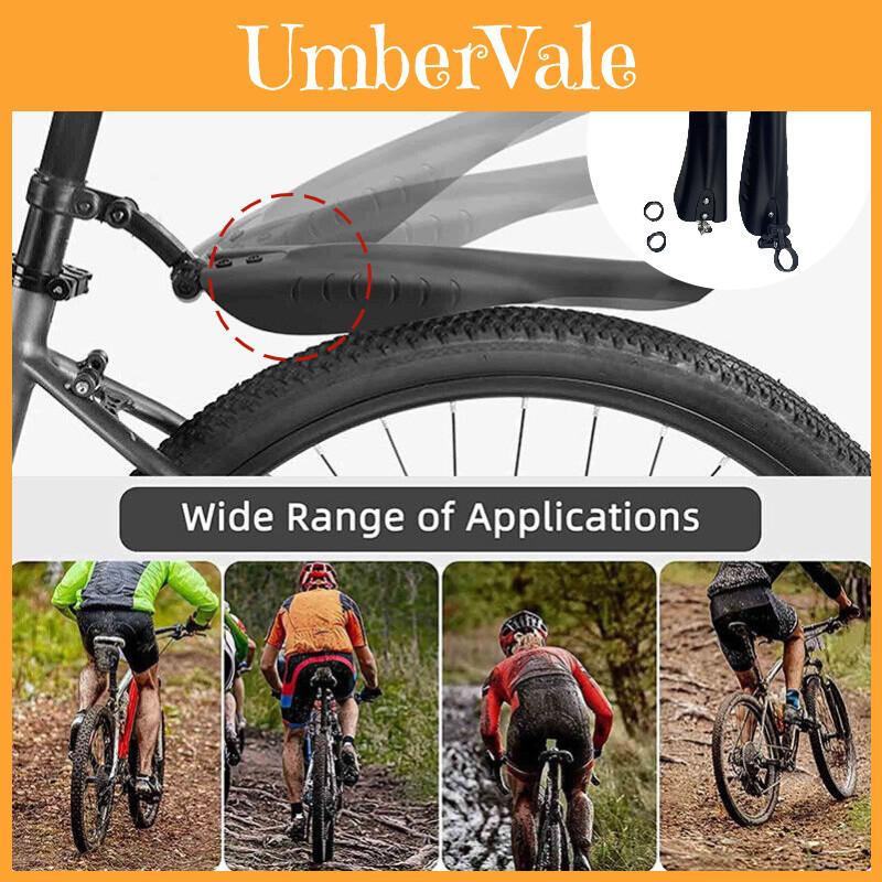 Garde-boue de VTT Noir Épaissi Matériau en Caoutchouc Durable