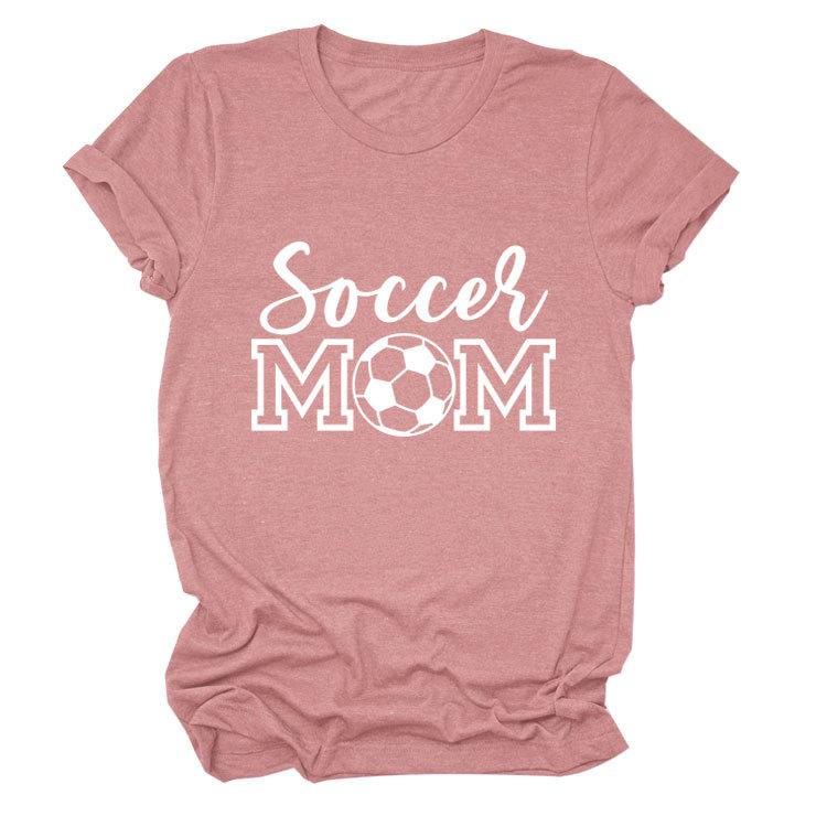 Soccer Mom European and American Crew Neck Women's Casual Loose Short-sleeved eBay Foreign Trade Spot Large Size Comfortable T-shirt