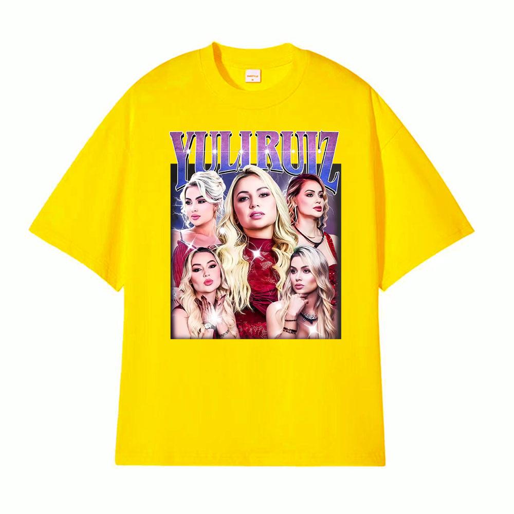 Yuli Ruiz Unisex Vintage Style Printed T Shirts Unisex Wounisex Harajuku Fashion Hot Sale T Shirt Cotton Oversized Tshirts Streetwear