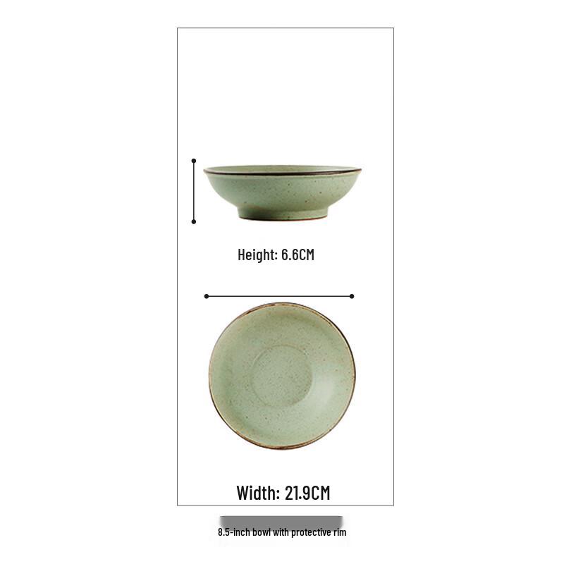 8.5-inch Japanese Enamel Rimmed Soup Bowl