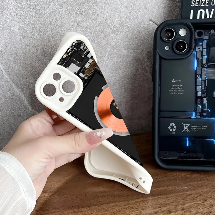 Circuit Board Pattern Phone Case for iPhone 17 Air XR 15 16 14 Plus 13 12 11 Pro Max 16e XS Max Soft Shell
