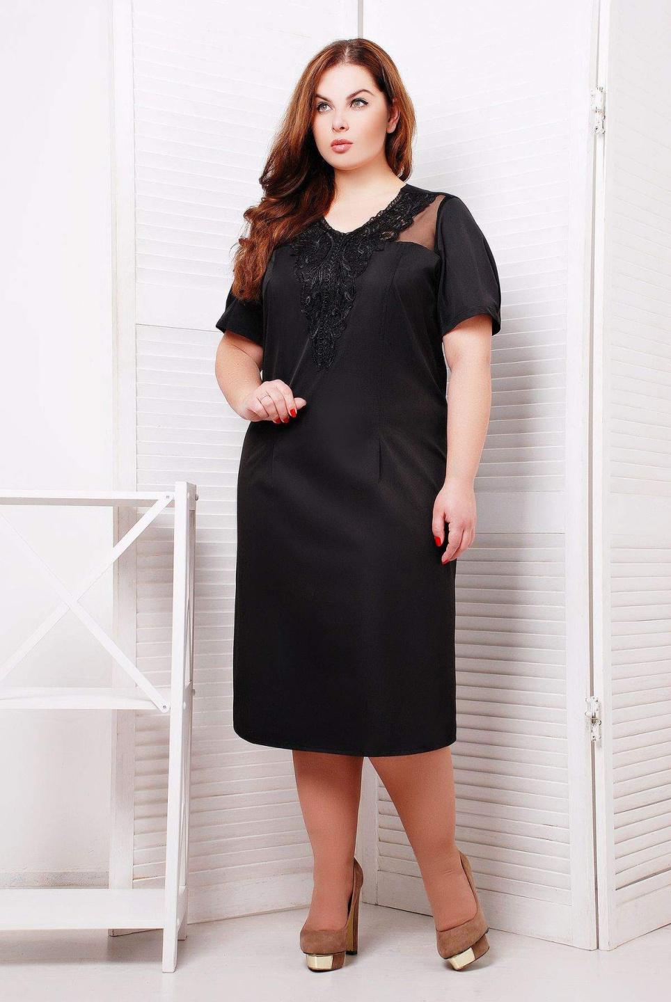

Сукня з мереживним елементом Tatiana МИШЕЛЬ 3XL чорний