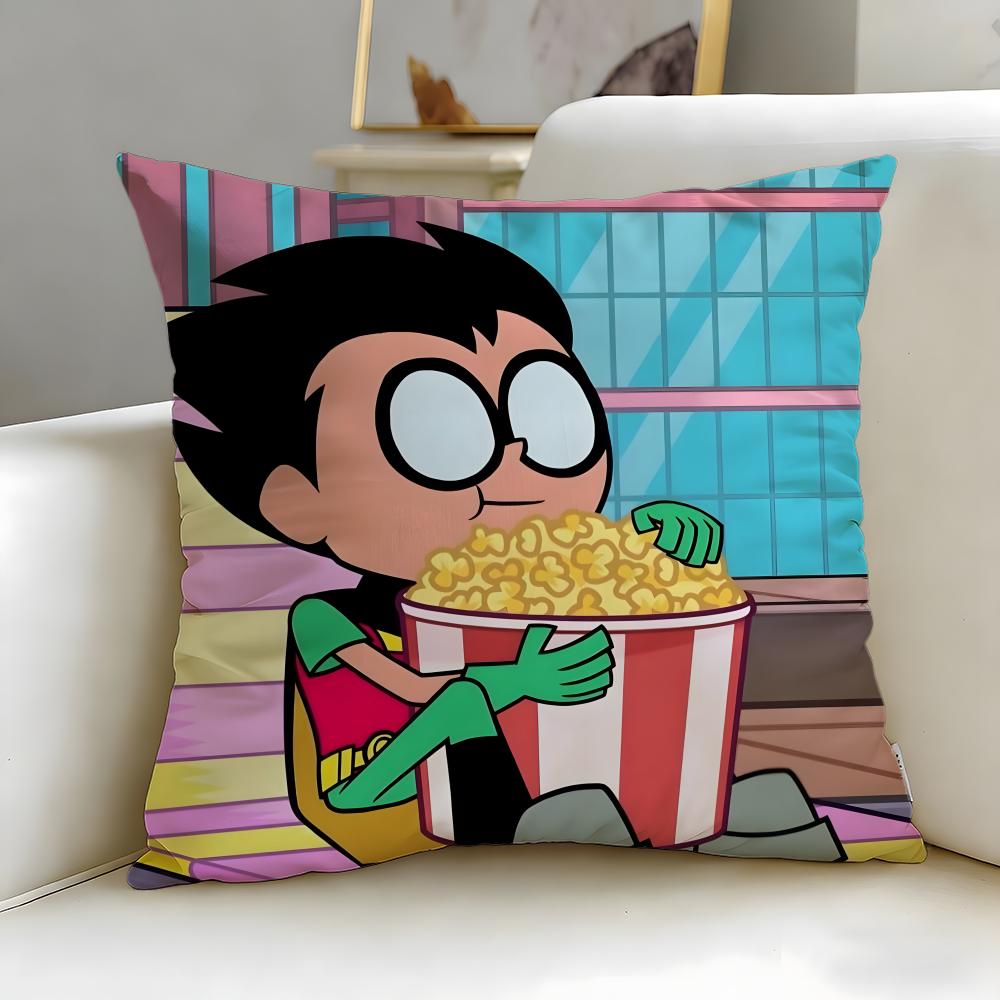 popular animated series Teen Titans Go Cushion Cover Soft  EasyWash Pillow Case  Versatile for Couch Bed Travel and Office
