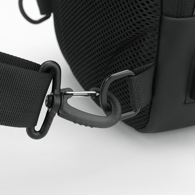 Sporty Men's Waterproof Sling Bag - USB Power Bank Port + Multi-Compartment Chest Pack (Anti-Sweat & Durable Design)