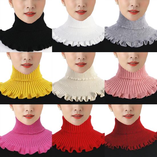 Scarf High-necked Skin-friendly Elastic Fiber Comfortable Women Neckwear for Winter