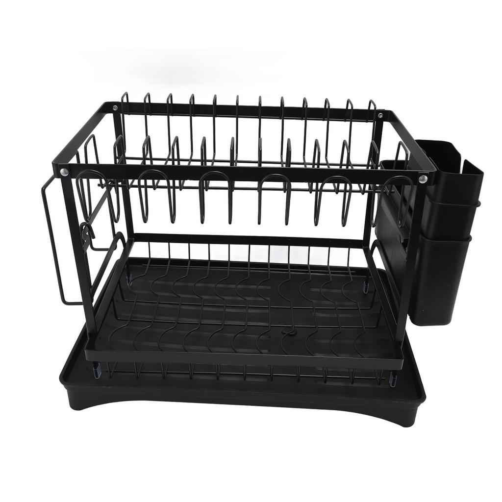 Dish Drying Rack Iron Multipurpose 2 Tier Cutlery Holder Small Dinnerware Drainer Chopsticks Cutlery Countertop Drying