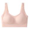 Traceless comfortable underwear women's big breasts show small gathering and upper support anti-sagging skin-friendly no steel ring elastic fixed bra