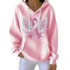 Autumn Women's New Ribbon Wings Color Matching 3D Printing Casual Sweater