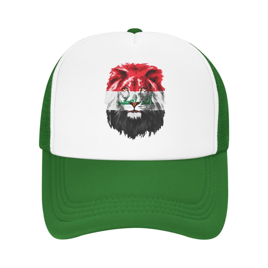 Iraqi Flag Iraq Pride Lion Face Iraq Flag Mesh Baseball Caps Unisex Women Outdoor Sun Hat  Dad Hat Breathable Summer Trucker Hats