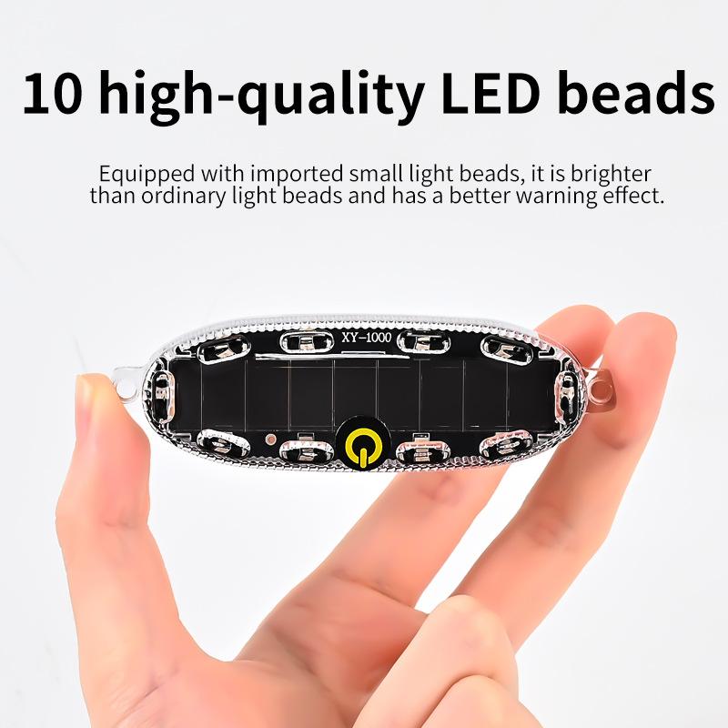 2 Pcs Solar Car Warning Light Waterproof Adhesive Car Warning Light Led Car Flash Light Solar Car Night Light Auto Accessories