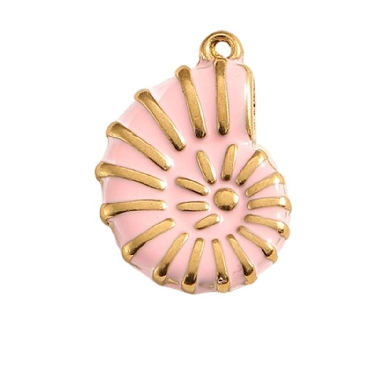 Stainless Steel Craft Charm Artistic Jewelry Component Conch Shape Necklace Making Accessories Suitable for Regular Use