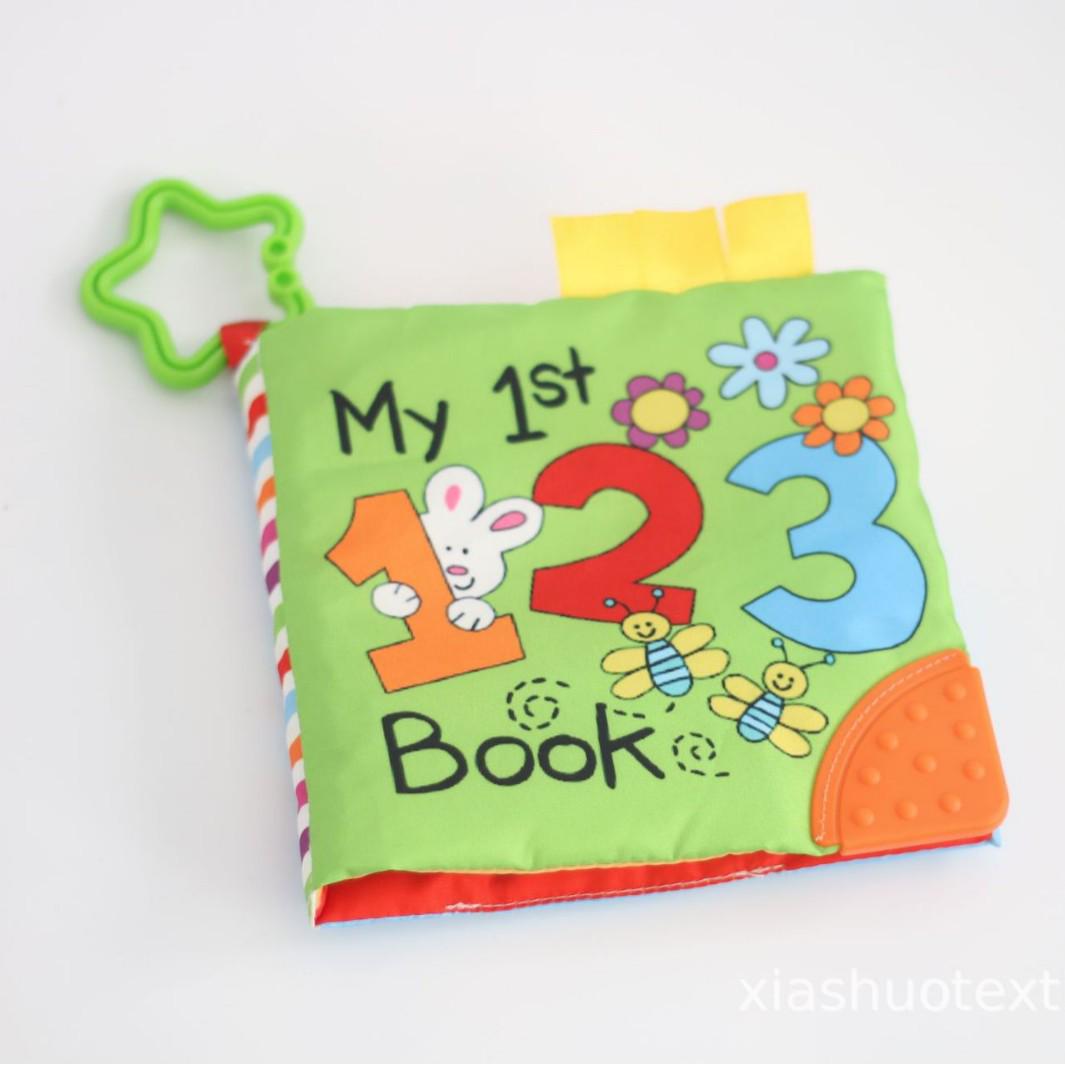 Baby Cloth Book: Tear-Resistant, Chewable Toy for Early Education & Number Literacy, 6+ Months Green Teething Ring мультяшные цифры