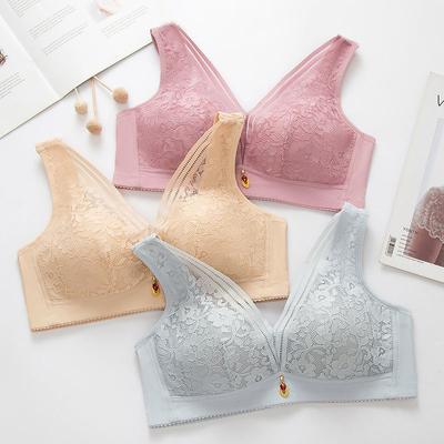 Summer Lingerie Women's Thin Full Cup Anti Sagging Without Steel Ring Gathering To Collect Secondary Breasts Sexy Bra