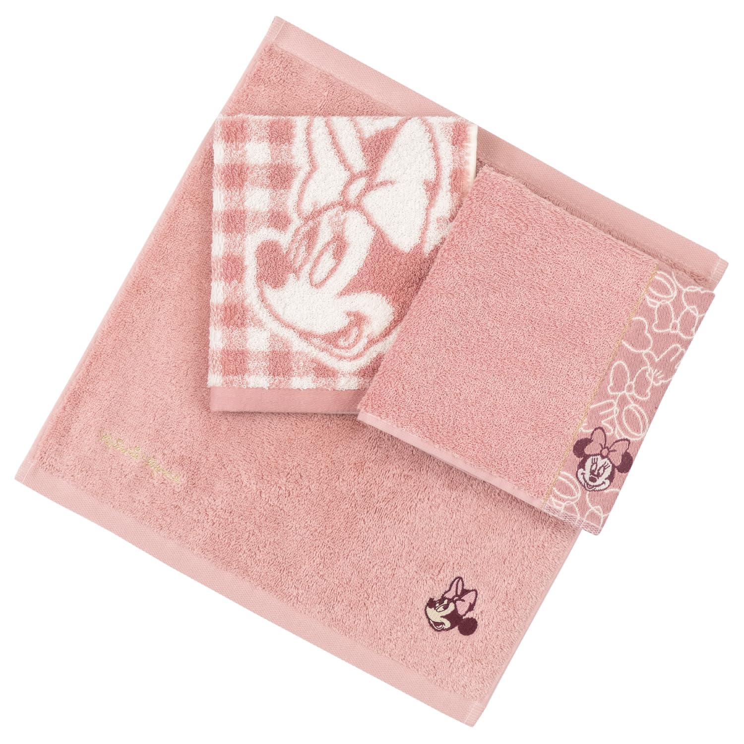 

Towel Laboratory Minnie Mouse Hand Set of Japan Technology [Disney Character] #023 Towels, 3, Fluffy, Fast-Absorbent, 100% Cotton, Low-Peeling, Gift,