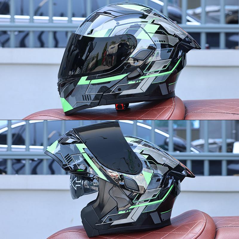 DOT Certified Modular Motorcycle Helmet Double Visor Design Men Women All Season High Strength ABS Comfortable Riding Helmet
