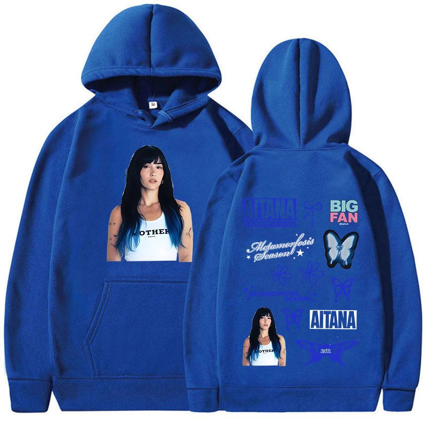 Aitana Metamorfosis Temporada Tour Ropa Merchandising Sudadera con Capucha Unisex Alta Calidad Sudadera Oversize Moda Vintage Sudadera con Capucha de Forro Polar