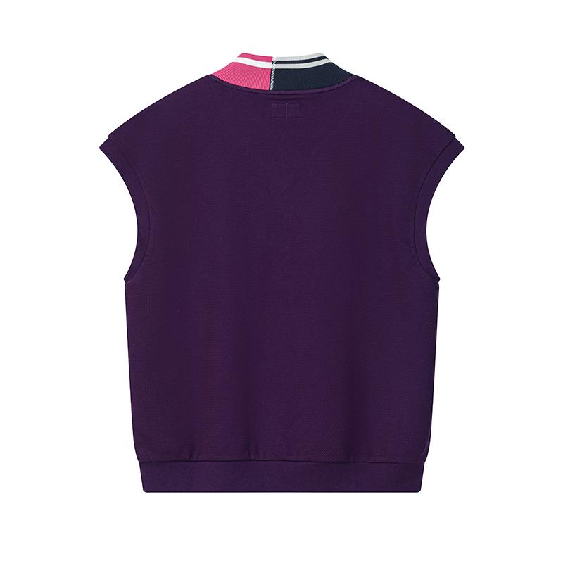 FILA × KOLOR BEACON Fashion Versatile Knitted Vest Women tops Royal-Purple F11W636107FPU