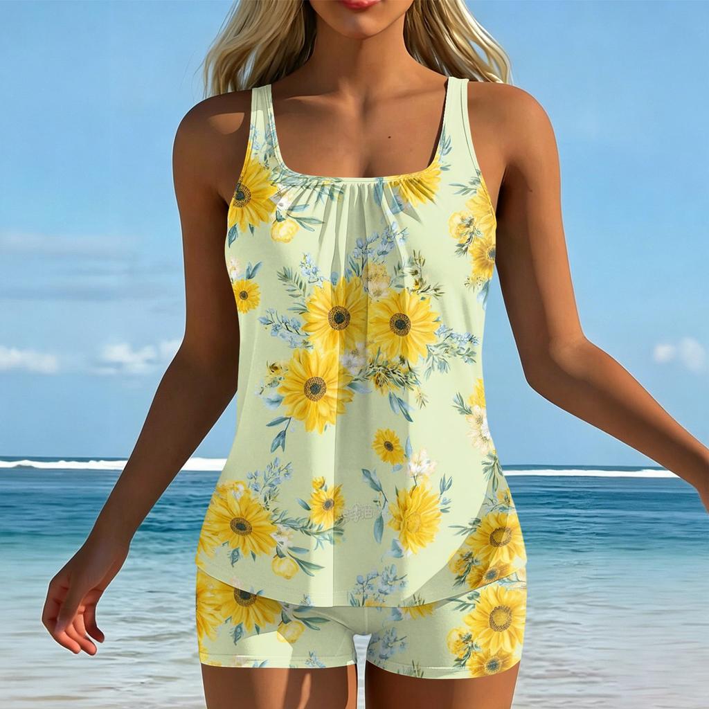 Women's Printed Split Swimsuit Sport Swimsuit Two-Piece Set