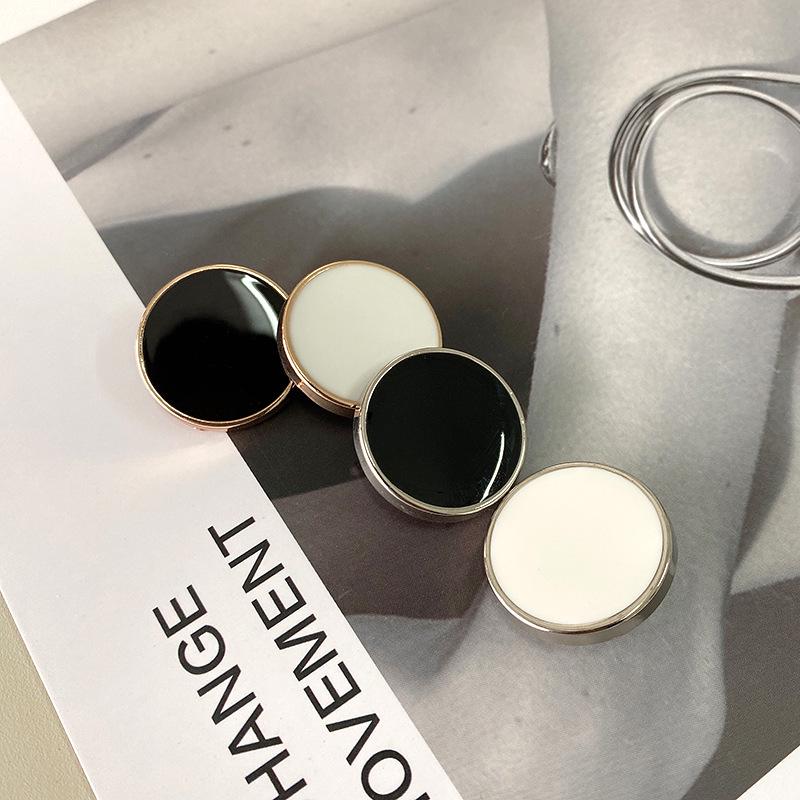 "Esstudió Gold & Silver Edged Black/White Metal Buttons for Wool Coats & Formal Suits"