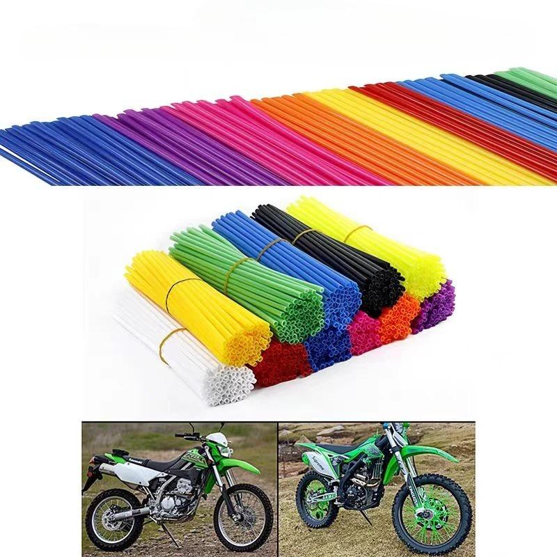 72PCS 11 Colors Universal Dirt Bike Spoke Covers Motorcycle Wheel Rim Spoke Wrap Kit Skins Protector Cover for Motocross Bicycle Rims 18 Inch Rims 17