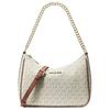Jet Set Travel Metallic Logo Color Block Design Coated Canvas Faux Leather Crossbody Shoulder Bag Large Women Bags 35R6GTVC2B-VANILLA