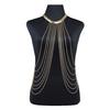Body Chain Multi-layered Tassel Chest Chain Snake Bone Shape Adjustable Beach Bikini Body Jewelry Nightclub Party Necklace