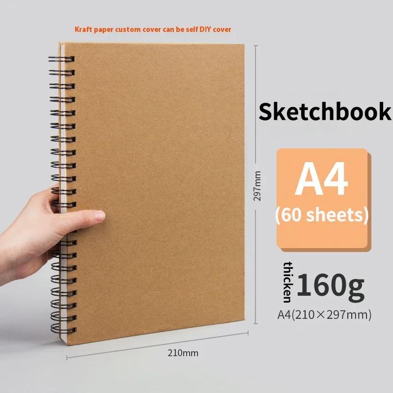 A3/A4//A5/8k/16k Skizzenbücher zum Zeichnen Skizzierpapierblock Innen Leer Zeichnen Graffiti Kunstbedarf 120g 160g Spiralbindung Notizbuch