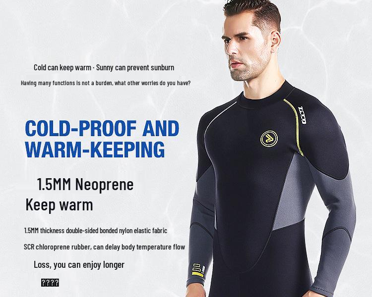 2026 ZCCO 1.5mm Wetsuit: Unisex Full Body Long Sleeve for Warmth & Cold Protection In Surfing & Diving.