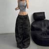 Womens Jeans High Waist Baggy Casual Vintage Y2K Camouflage Straight Pants Street American Wide Leg Denim Trouser