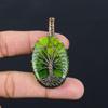 Tree Of Life Green Flash Labradorite Gemstone Pure Copper Wire Wrapped Handmade Pendant Jewelry