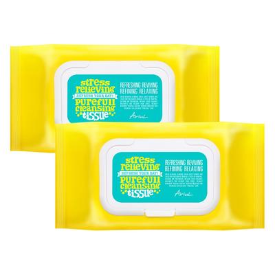 Chusteczki oczyszczające Arial Stress Relieving Pureful, 80 arkuszy, 2 szt.