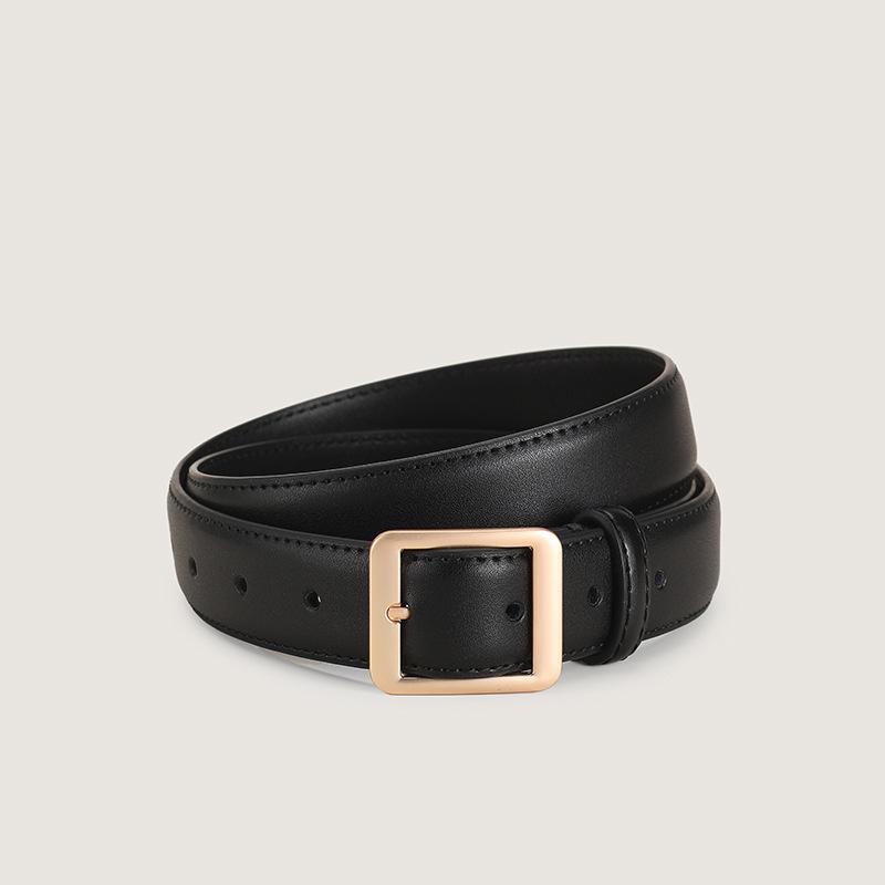 

Meier Belt - women s minimalist casual versatile belt - student decorative pants belt - top grain leather belt 100cm чёрный