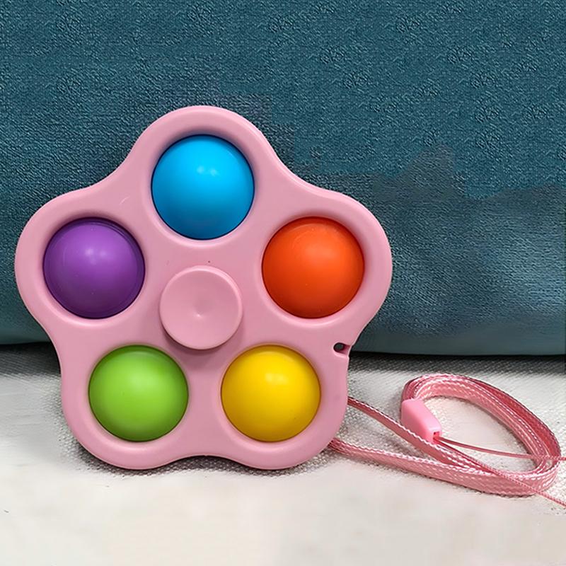 Toys Push Bubble Fidget Spinner ADHD Anxiety Stress Relief Birthday Party Favors Gifts for Classroom Prize Kids Boys Girls