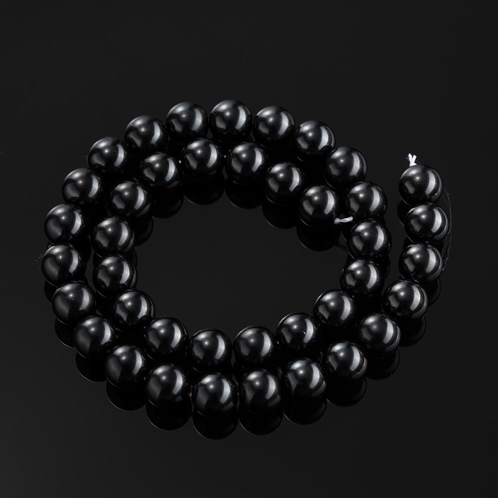 

1 нить 4-10 мм Около 39-96 шт. Стеклянные Искусственные Жемчужины Круглые Разделители Россыпные Бусины для DIY Изготовления Украшений Браслетов Ожерелий 4mm-96pcs чёрный